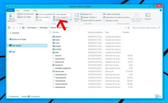 Mostrar detalles de archivos Windows 8