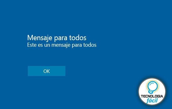 Mensaje en pantalla de inicio Windows 10